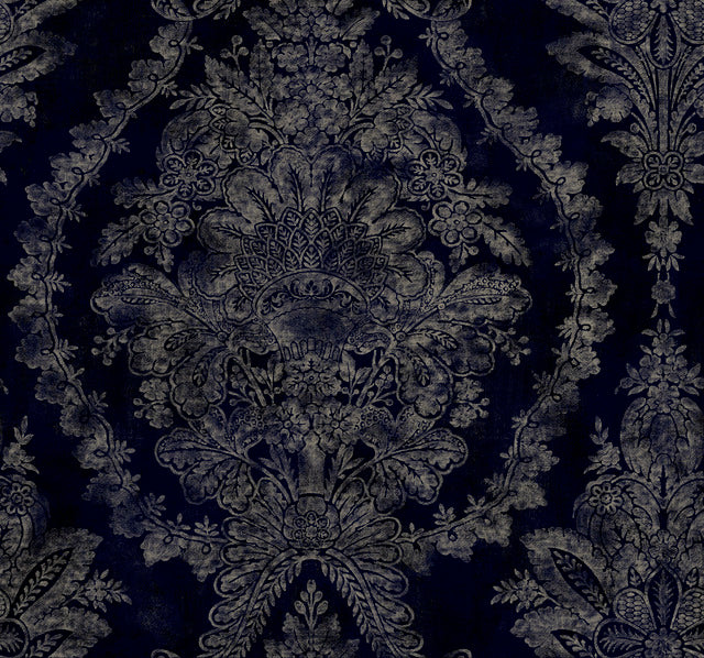 KT2215 Charleston Damask Wallpaper-Navy