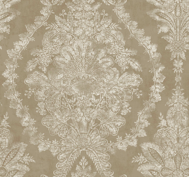 KT2217 Charleston Damask Wallpaper-Bronze