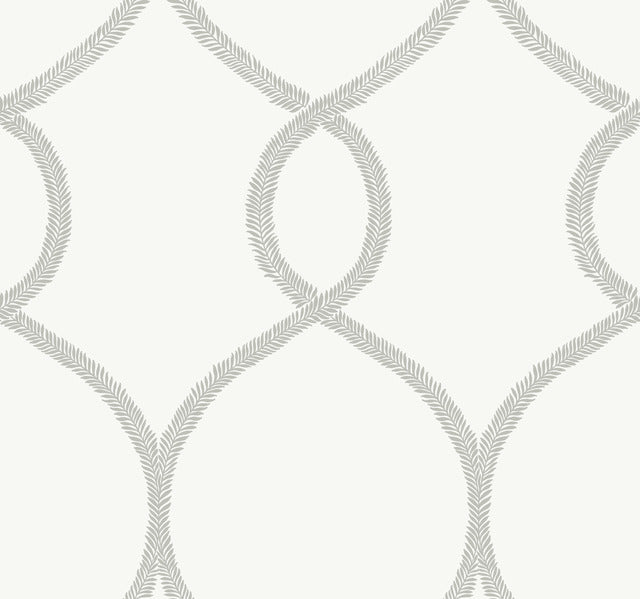 KT2233 Laurel Leaf Ogee Wallpaper-Grey