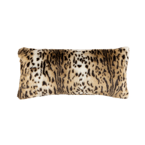 Leopard Lg Rectangle Pillow Faux Fur 14x30