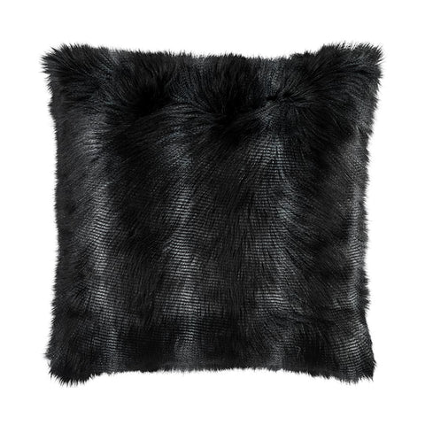 Black Fur Euro Pillow 28X28