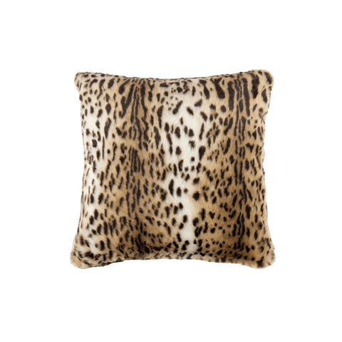Leopard Square Pillow Faux Fur 24x24