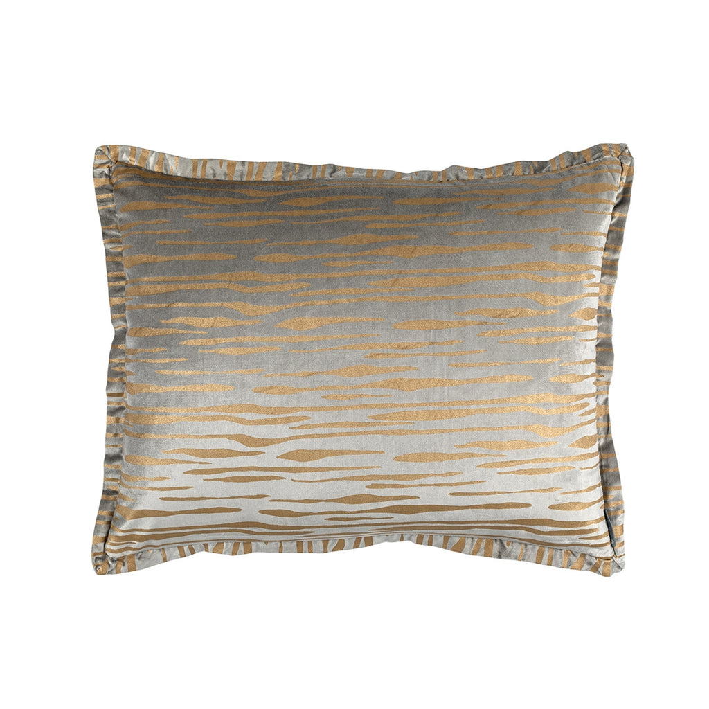 Zara Standard Pillow Lt Grey Matte Velvet Gold Print 20X26 (Insert Included))