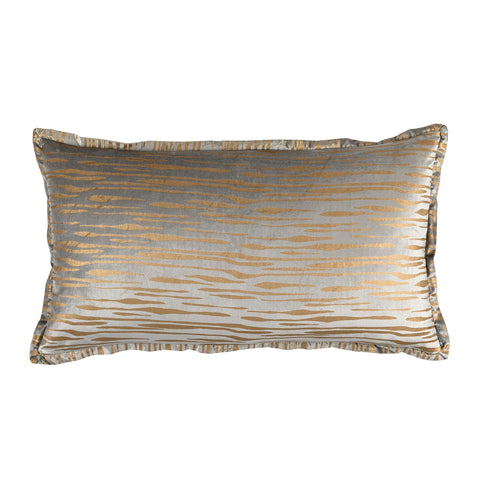 Zara King Pillow Lt Grey Matte Velvet Gold Print 20X36 (Insert Included)