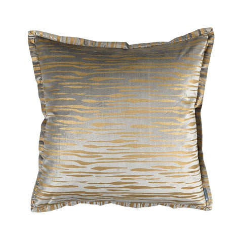 Zara Euro Pillow Lt Grey Matte Velvet Gold Print 26X26 (Insert Included)