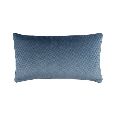 Valentina Quilted Lg Rectangle Pillow Smokey Blue 18x30