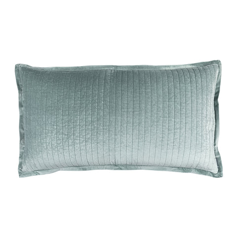 Aria Quilted King Pillow Sky Matte Velvet 20X36 (Insert Included)