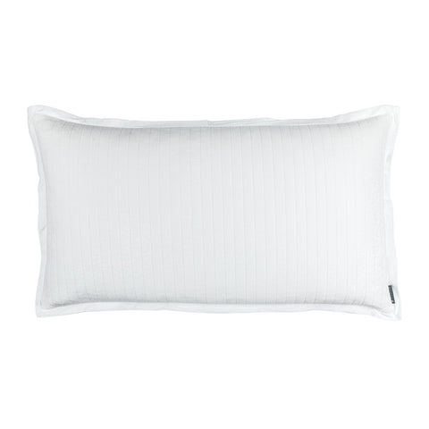 Aria Quilted King Pillow White Matte Velvet 20X36 (Insert Included)