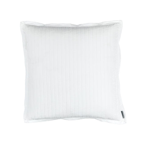 Aria Quilted Euro Pillow White Matte Velvet 26X26 (Insert Included)