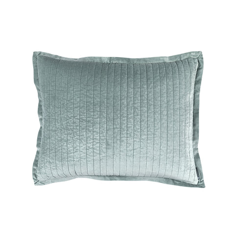 Aria Quilted Standard Pillow Sky Matte Velvet 20X26 (Insert Included)