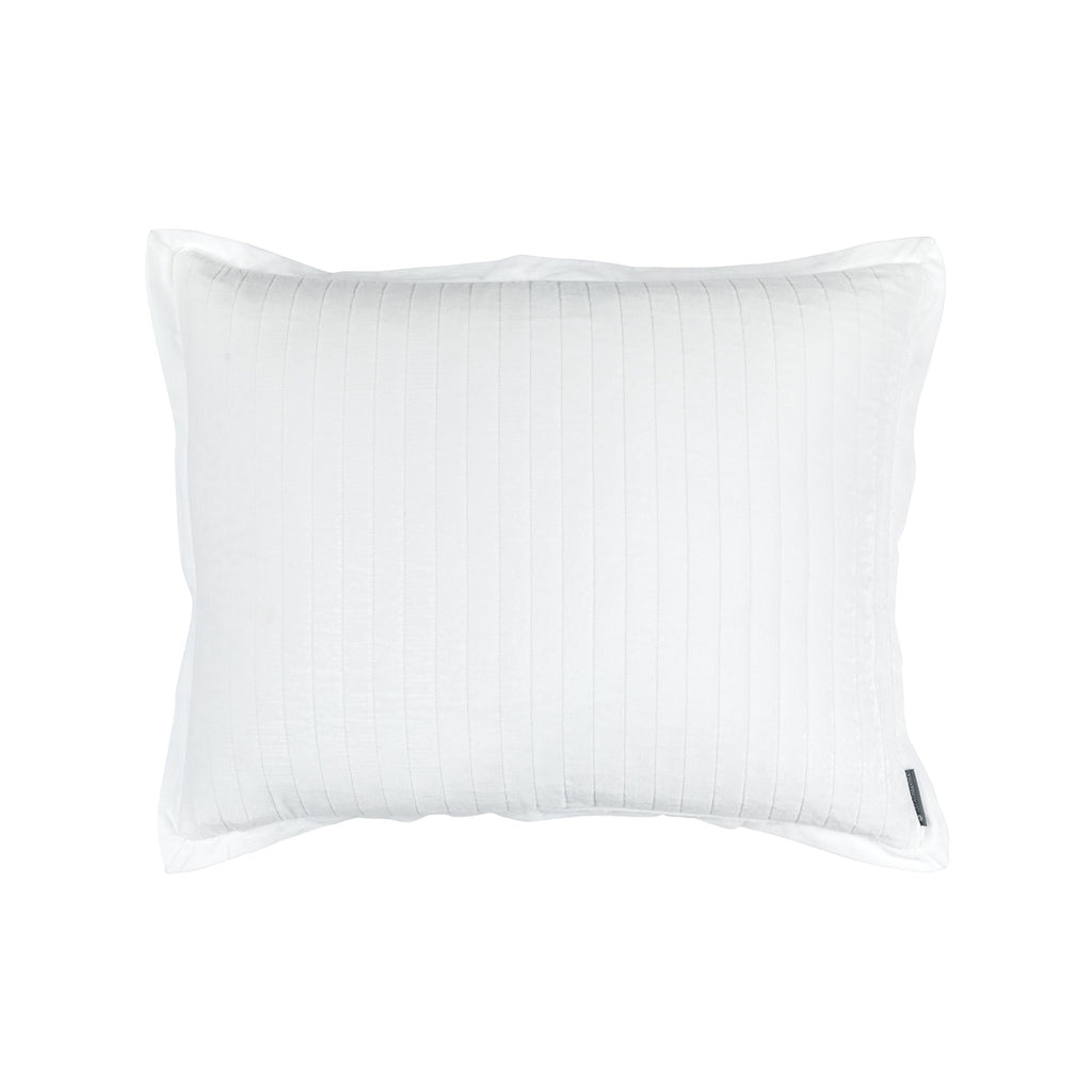 Aria Quilted Standard Pillow White Matte Velvet 20X26 (Insert Included)