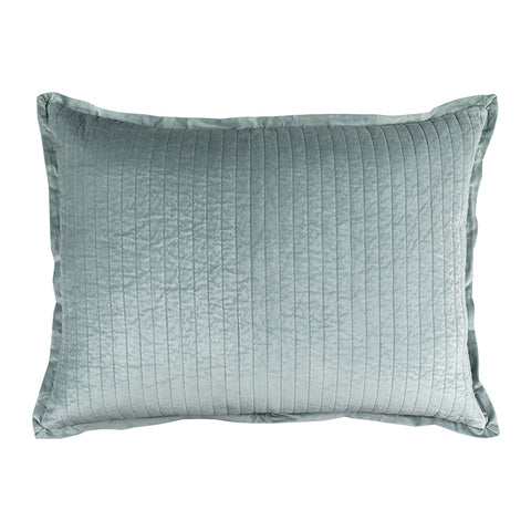 Aria Quilted Luxe Euro Pillow Sky Matte Velvet 27X36 (Insert Included)
