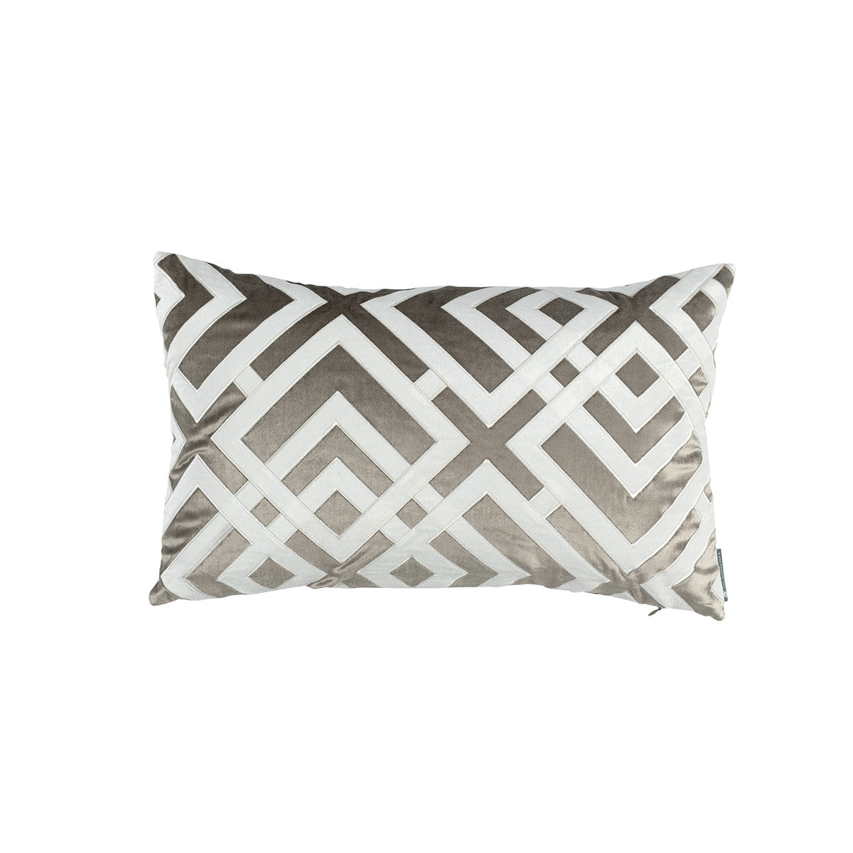 Karl Sm Rectangle Pillow Fawn Matte Velvet Ivory Matte Velvet 14X22 (Insert Included)