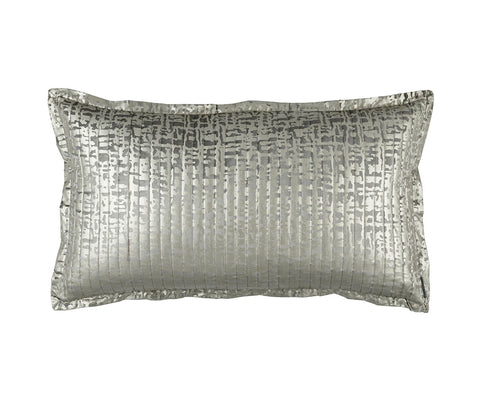 Jolie Quilted King Pillow Silver Velvet / Gold Print 20X36