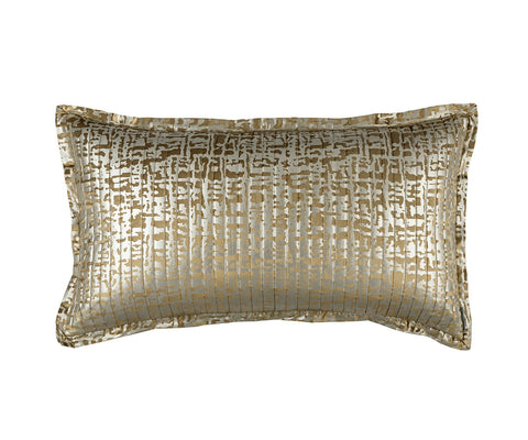 Jolie Quilted King Pillow Straw Velvet / Gold Print 20X36