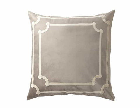 Versailles European Pillow / Silver Velvet / Ivory Velvet 26X26