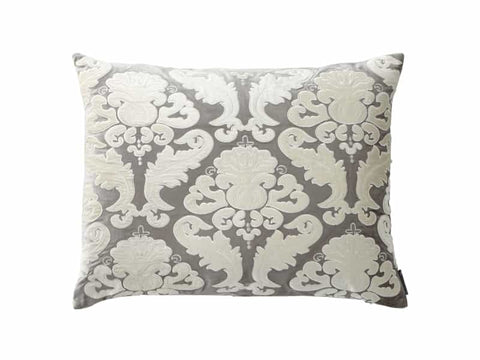 Versailles Standard Pillow / Silver Velvet / Ivory Velvet 20X26