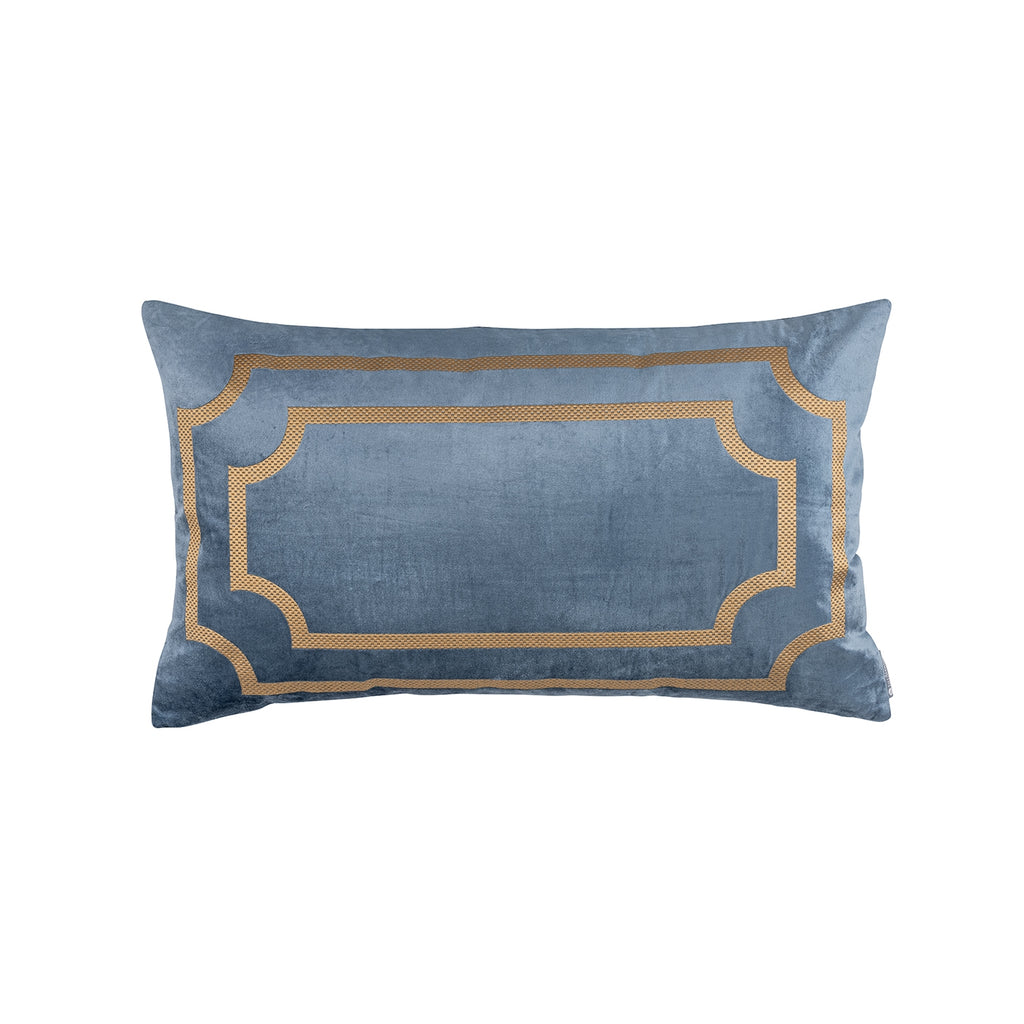 Soho Lg Rectangle Pillow Blue Gold Antique 18x30