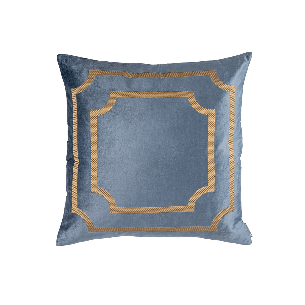 Soho Square Pillow Blue Gold Antique 24x24