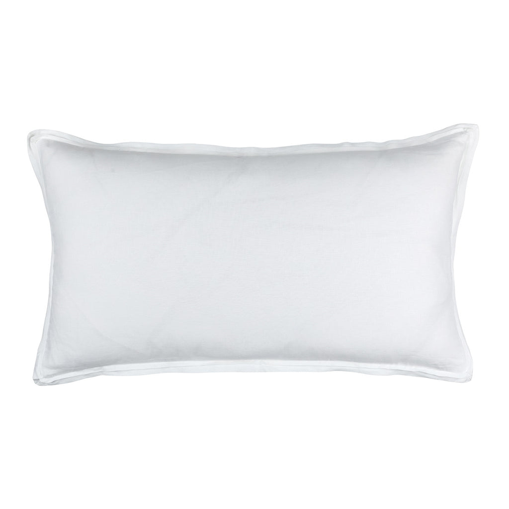 Bloom King Double Flange Pillow White Linen 20X36 (Insert Included)