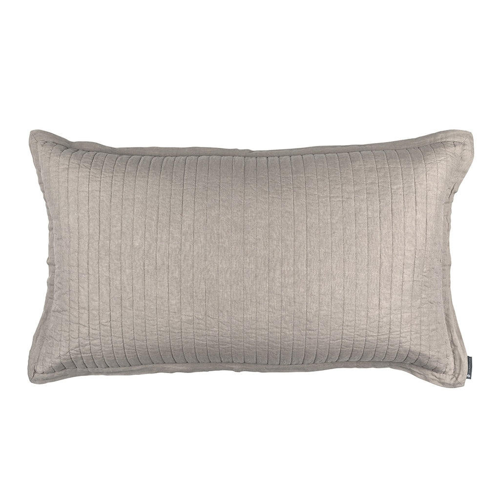 Tessa Quilted King Pillow Raffia Linen 20X36 (Insert Included)