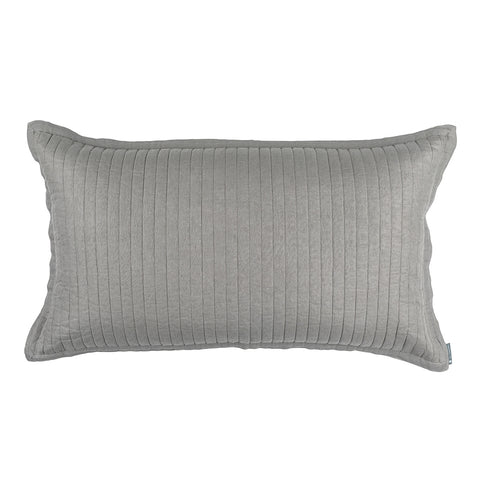 Tessa Quilted King Pillow Lt. Grey Linen 20X36 (Insert Included)