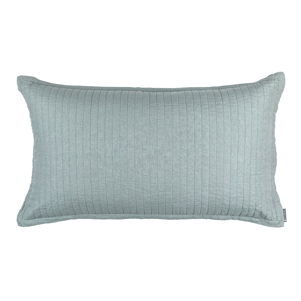 Tessa Quilted King Pillow Sky Linen 20X36 (Insert Included)
