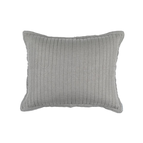 Tessa Quilted Standard Pillow Lt. Grey Linen 20X26 (Insert Included)