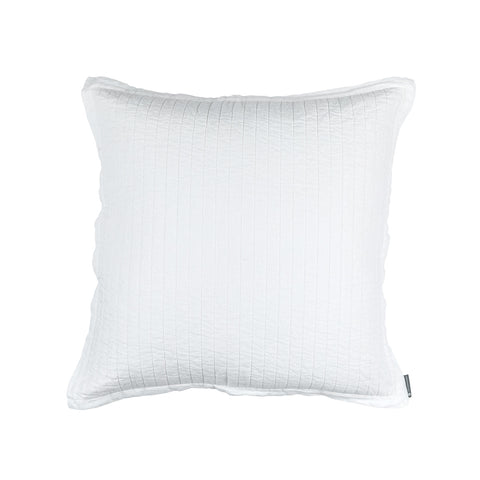 Tessa Quilted Euro Pillow White Linen 26X26 (Insert Included)