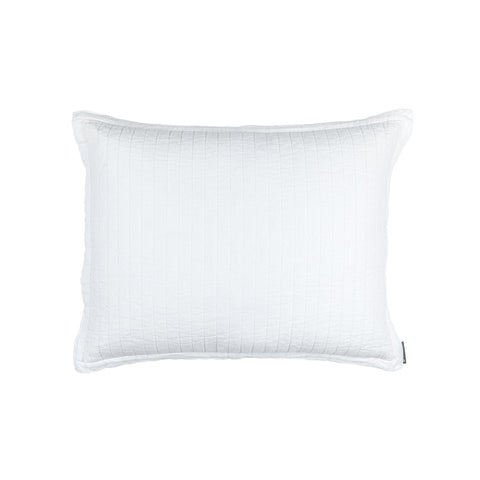 Tessa Quilted Standard Pillow White Linen 20X26 (Insert Included)