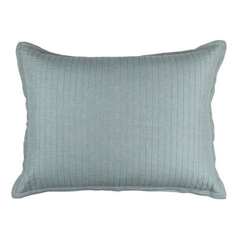 Tessa Quilted Luxe Euro Pillow Sky Linen 27X36 (Insert Included)