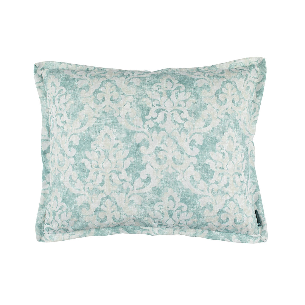 Milan Standard Pillow Spa Faded Damask Venetian Linen 20X26 (Insert Included)