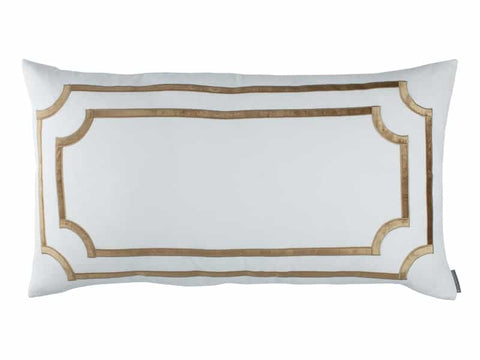 Soho King Pillow / White Linen / Straw Velvet 20X36