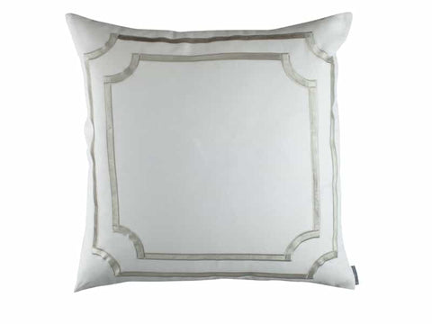 Soho European Pillow / White Linen / Ice Silver Velvet 26X26