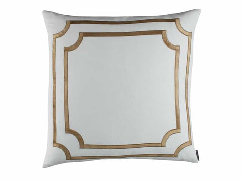 Soho European Pillow / White Linen / Straw Velvet 26X26