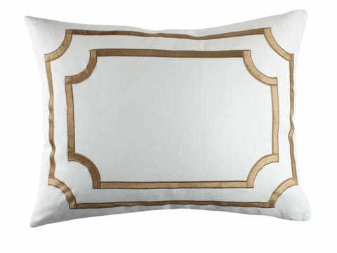Soho Standard Pillow / White Linen / Straw Velvet 20X26