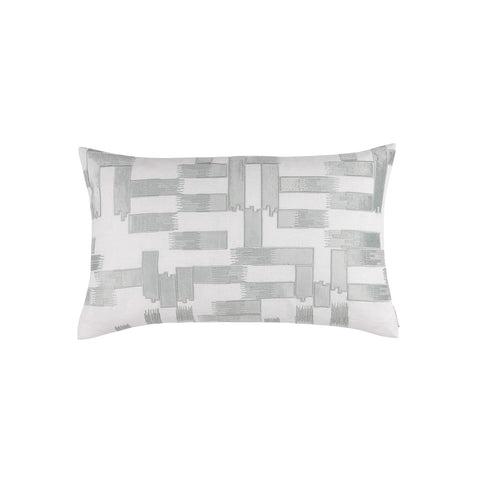 Capri Lg Rectangle Pillow White / Aquamarine 18x30