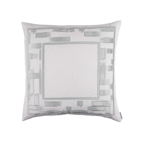 Capri European Pillow White / Aquamarine 28x28