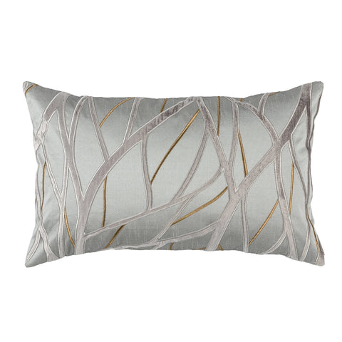 Twig Lg Rect Pillow Pewter / Antique Gold / Platinum 18X30 (Insert Included)