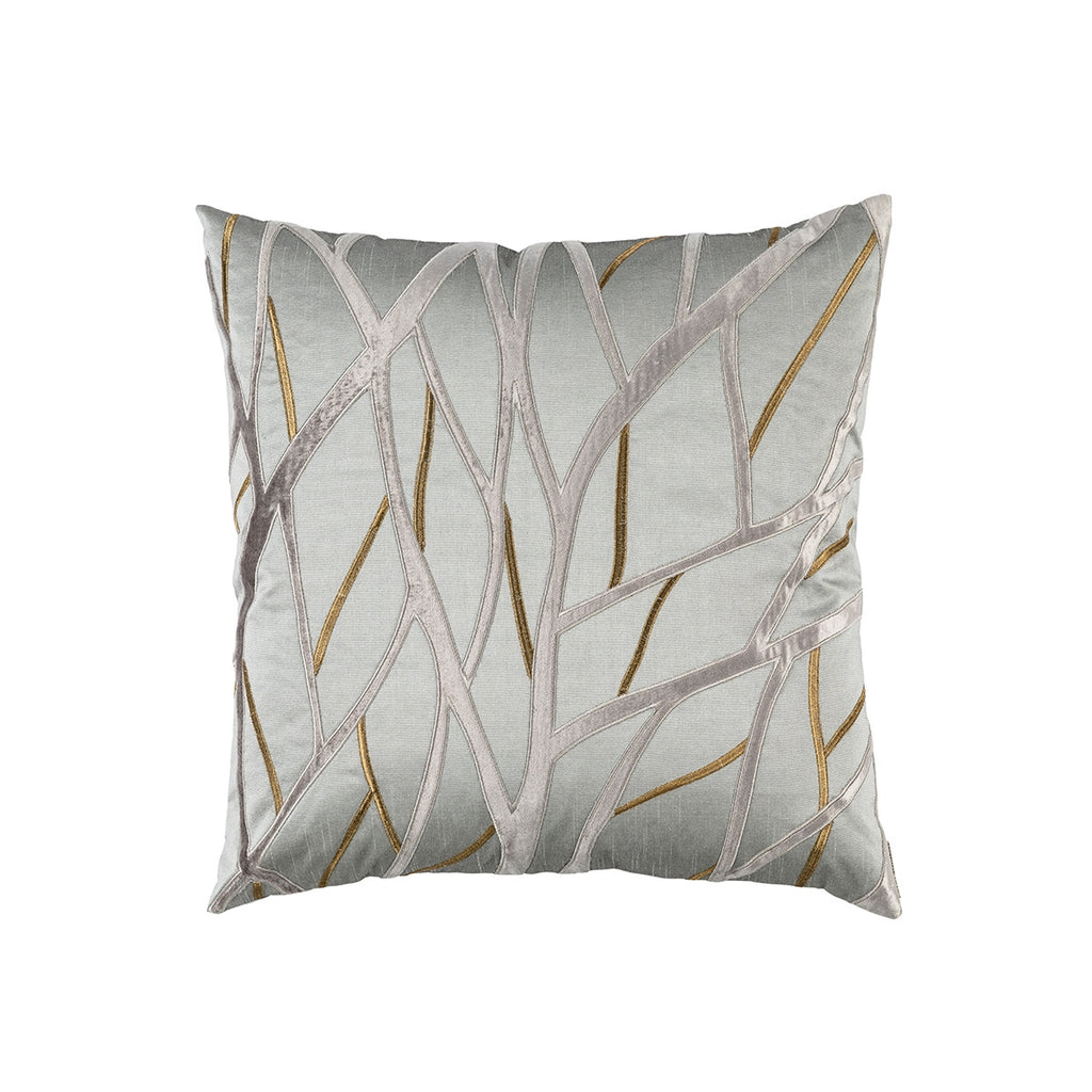 Twig Square Pillow Pewter / Antique Gold / Platinum 24X24 (Insert Included)