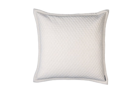 Laurie 1" Diamond Quilted European Pillow Ivory Basketweave 26X26