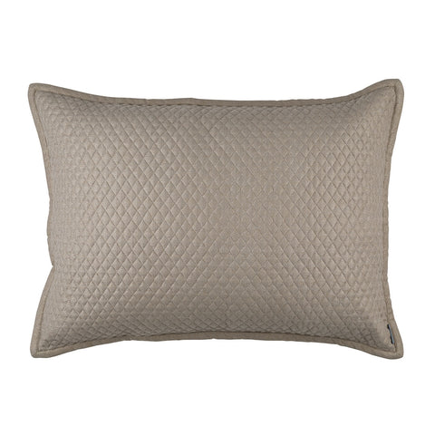 Laurie Diamond Quilted Luxe Euro Pillow Stone Basketweave 27X36