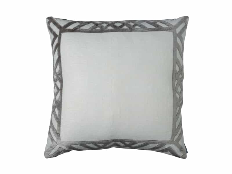 Karl European Pillow / Ivory Basket Weave / Platinum Velvet 28X28