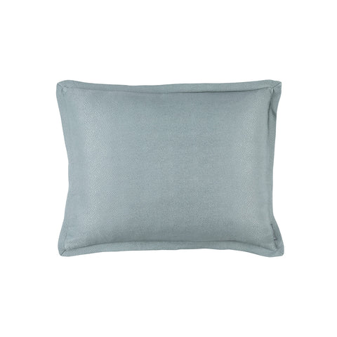 Gia Standard Pillow Blue Cotton & Silk 20X26 (Insert Included)