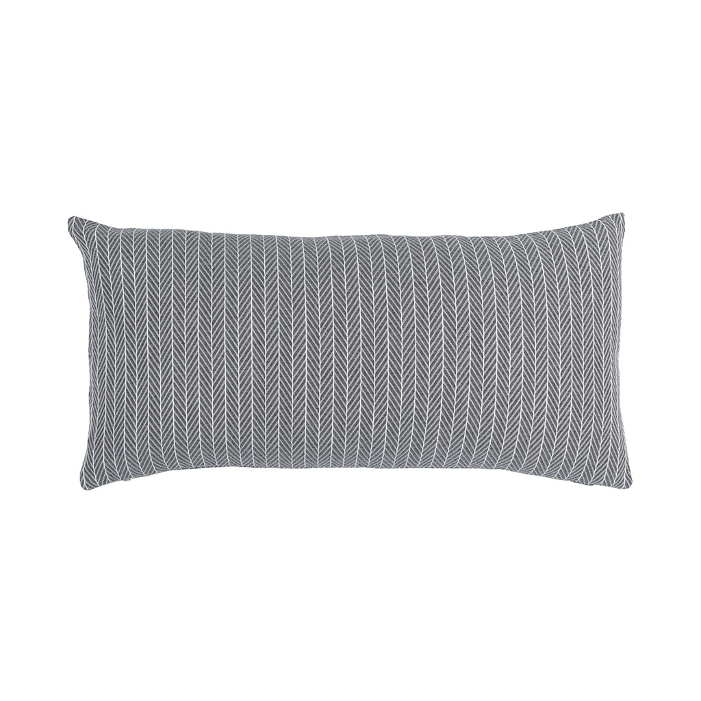 Chevron Lg. Rect. Pillow Grey/White Cotton 14X29 (Insert Included)