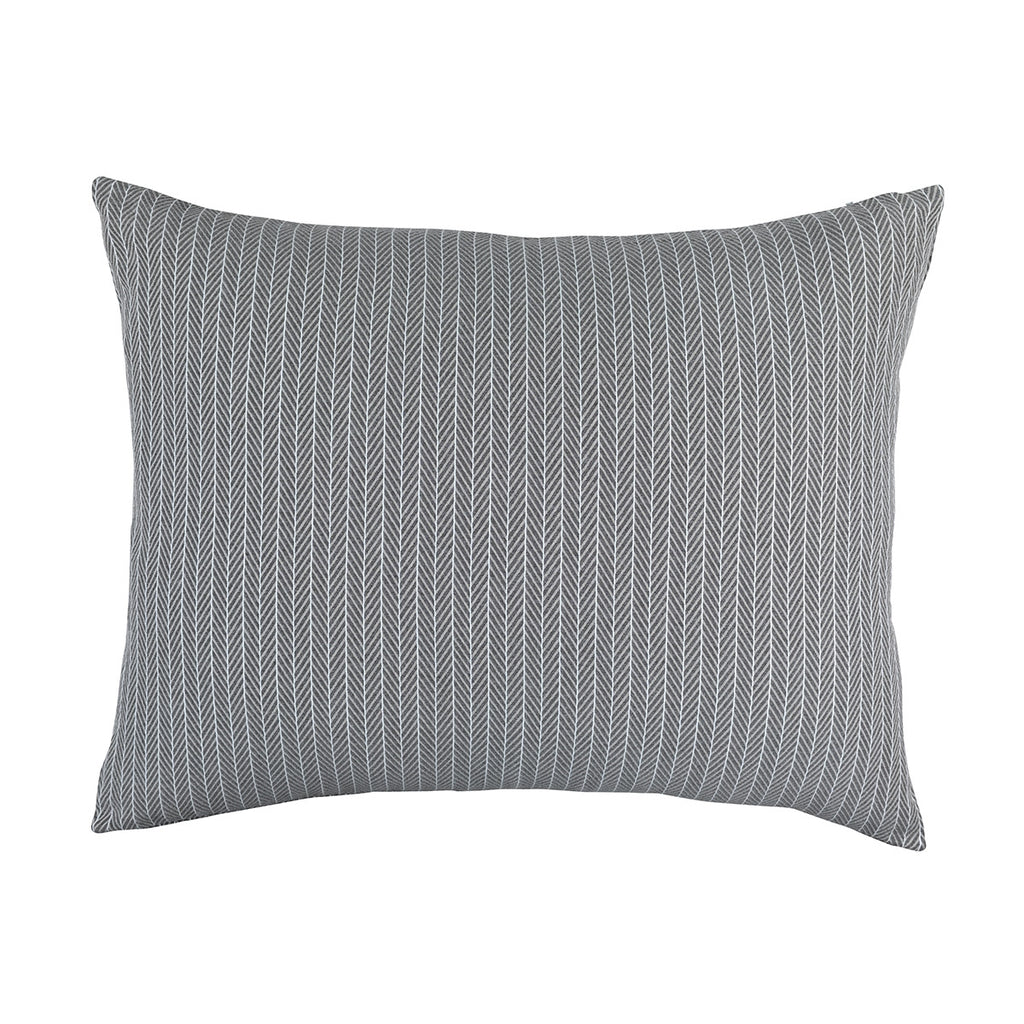 Chevron Luxe Euro Pillow Grey/White Cotton 26X35 (Insert Included)