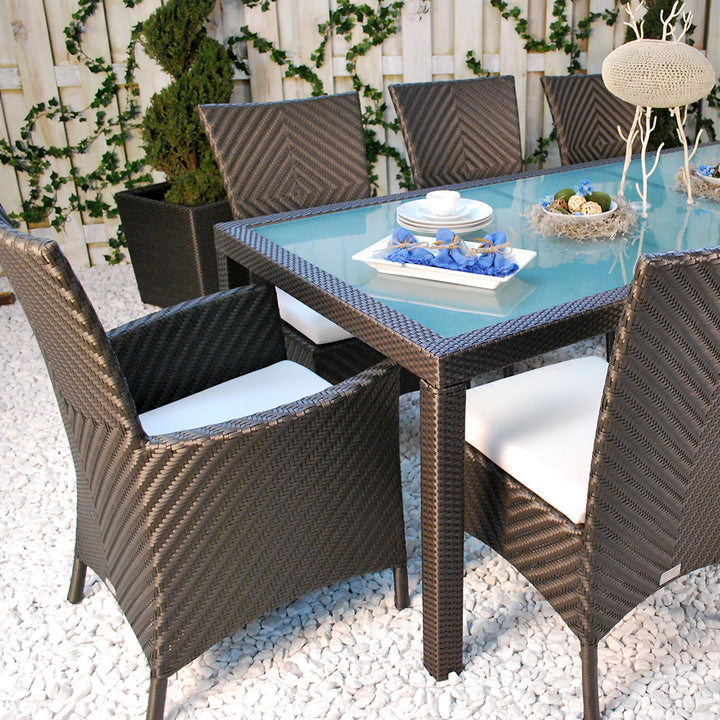 Marbella Dining Table 72 with Glass