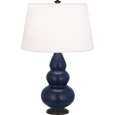 MMB31 Matte Midnight Blue Small Triple Gourd Accent Lamp