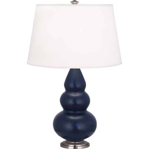 MMB32 Matte Midnight Blue Small Triple Gourd Accent Lamp