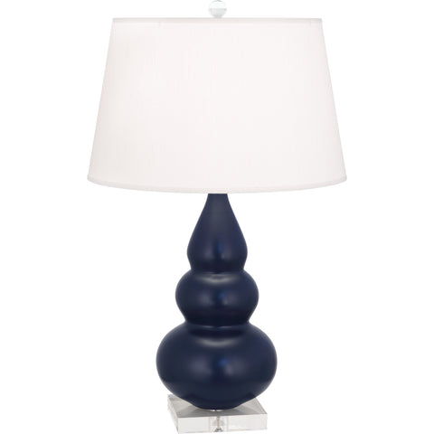 MMB33 Matte Midnight Blue Small Triple Gourd Accent Lamp